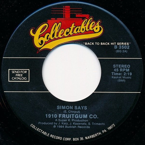 1910 Fruitgum Co.* : Simon Says / 1, 2, 3, Red Light (7", Single, RE)