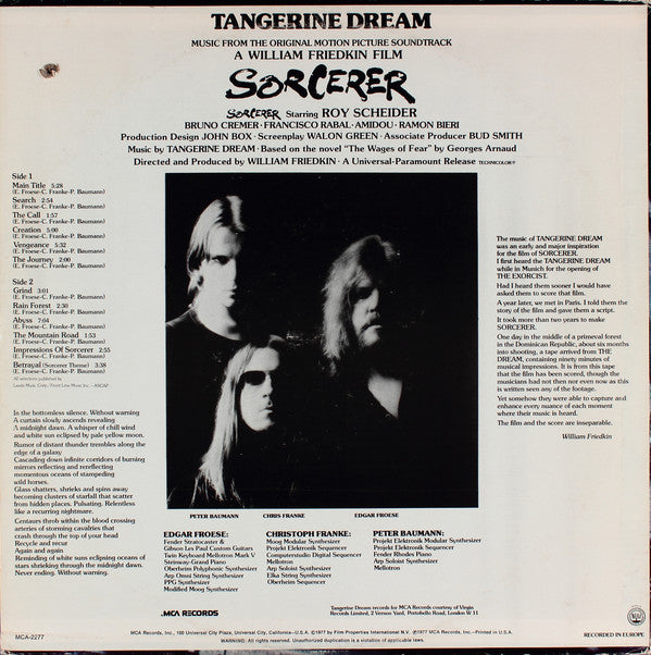 Tangerine Dream : Sorcerer (Music From The Original Motion Picture Soundtrack) (LP, Album)