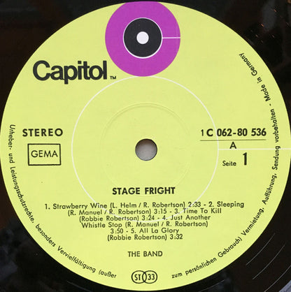 The Band : Stage Fright (LP, Album)