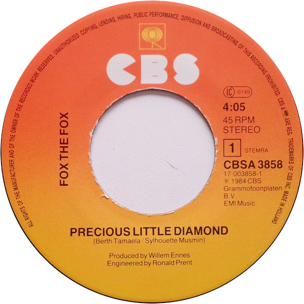 Fox The Fox : Precious Little Diamond (7", Single)