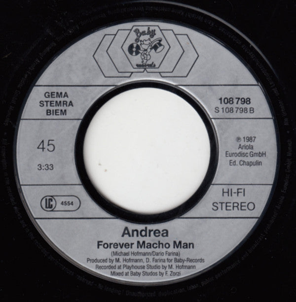 Andrea (4) : Macho Man (7", Single)