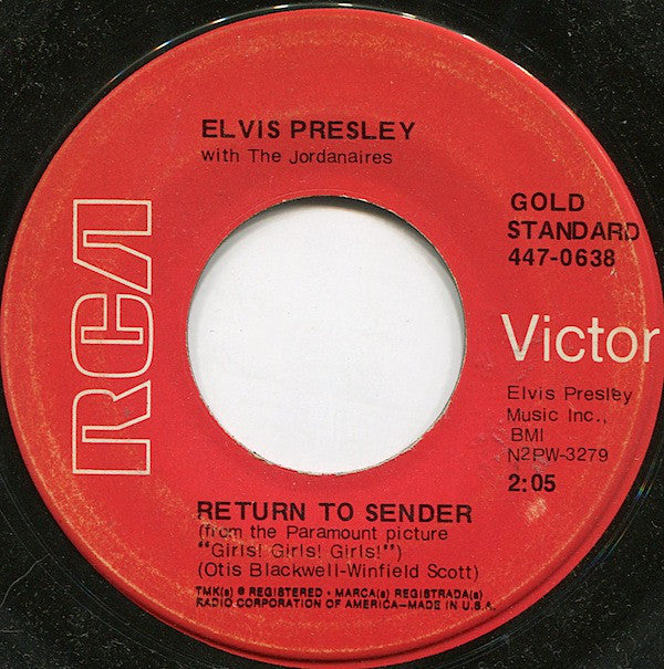 Elvis Presley : Return To Sender / Where Do You Come From (7", RE, Ind)