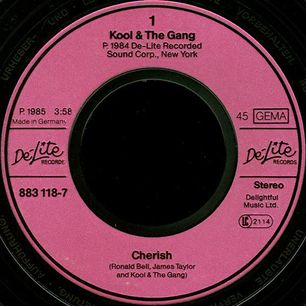 Kool And The Gang* : Cherish (7", Single)