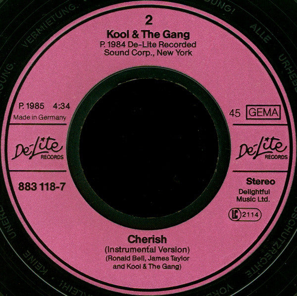 Kool And The Gang* : Cherish (7", Single)