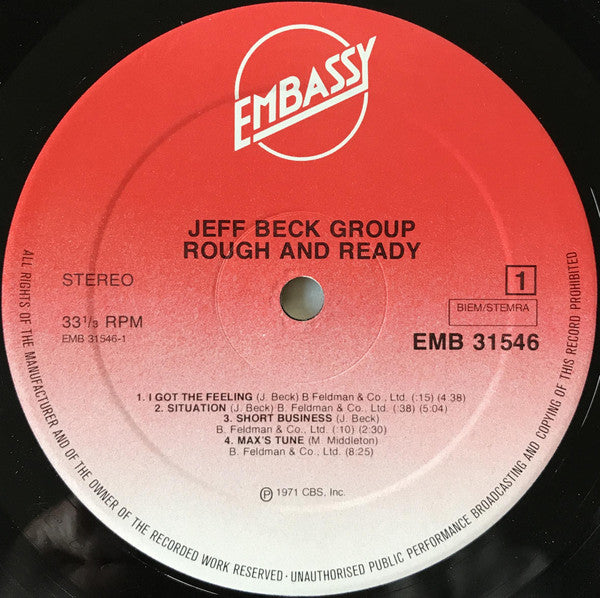 Jeff Beck Group : Rough And Ready (LP, Album, RE)