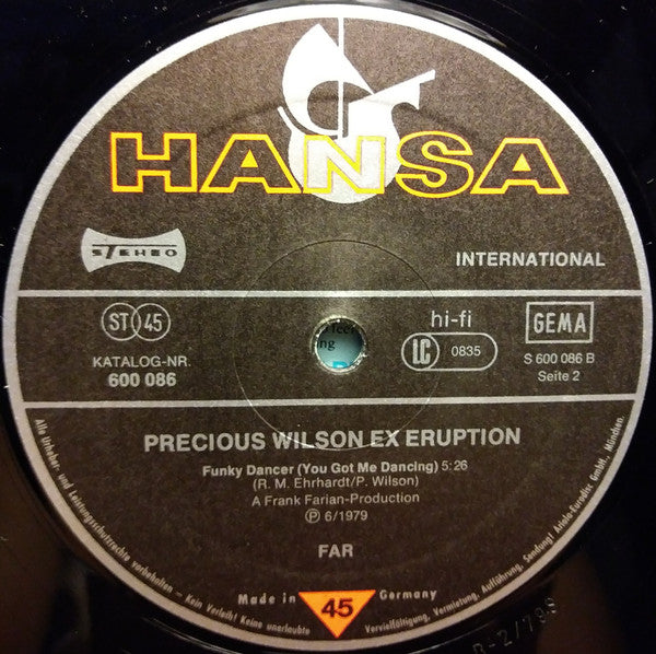 Precious Wilson Ex Eruption* : Hold On I'm Coming (Long Version) (12", Maxi, Sup)