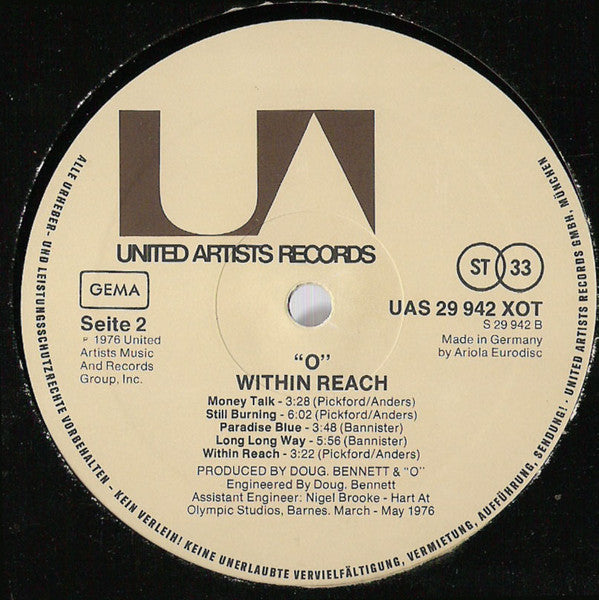 "O"* : Within Reach (LP, Album)