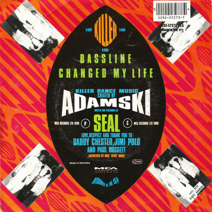 Adamski : Killer (7", Single, Sol)