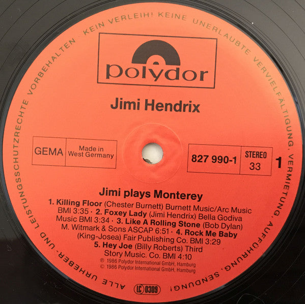 Jimi Hendrix : Jimi Plays Monterey (LP, Album)