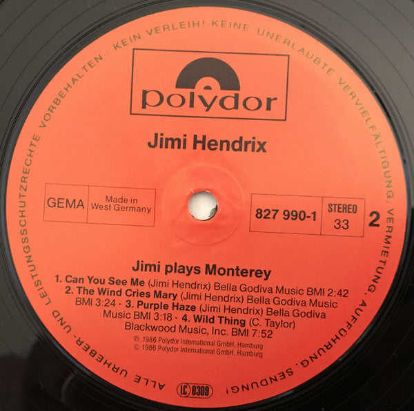 Jimi Hendrix : Jimi Plays Monterey (LP, Album)