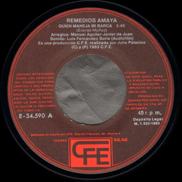 Remedios Amaya : Quién Maneja Mi Barca (7", Single)