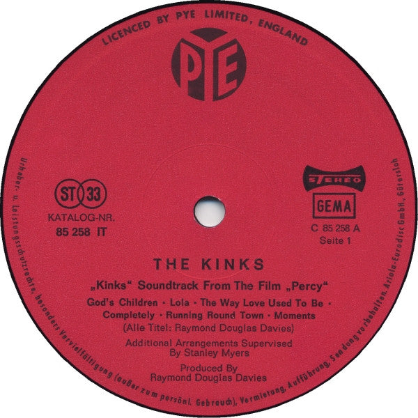 The Kinks : Percy (LP, Album)