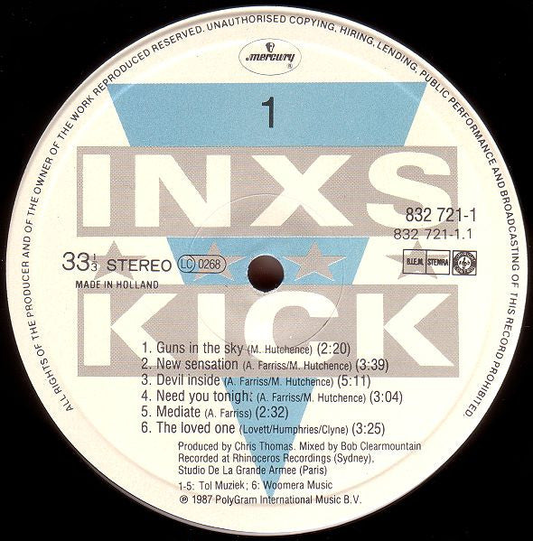 INXS : Kick (LP, Album, Gat)