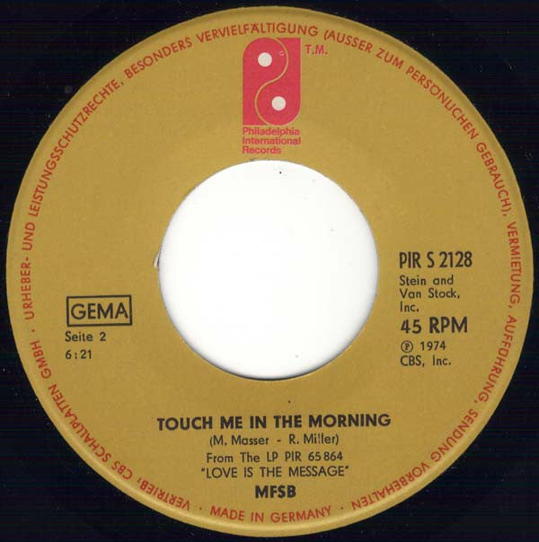 MFSB Featuring Three Degrees* : TSOP (The Sound Of Philadelphia) (7", Single)