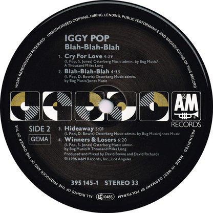 Iggy Pop : Blah-Blah-Blah (LP, Album)