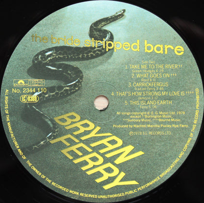 Bryan Ferry : The Bride Stripped Bare (LP, Album, Gat)