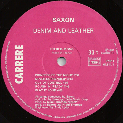 Saxon : Denim And Leather (LP, Album)