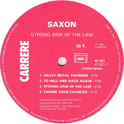 Saxon : Strong Arm Of The Law (LP, Album, Gat)