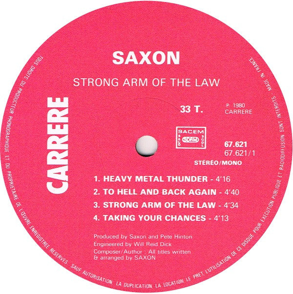 Saxon : Strong Arm Of The Law (LP, Album, Gat)