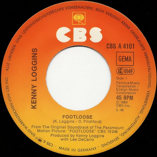 Kenny Loggins : Footloose (7", Single)