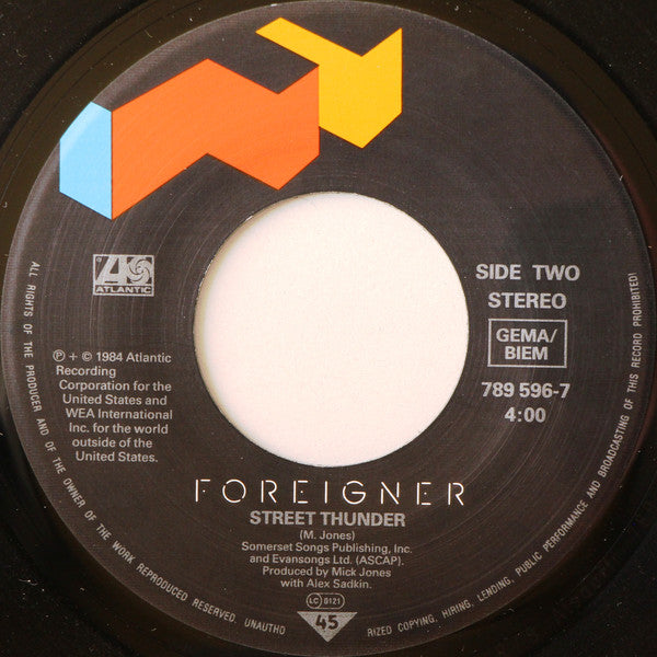 Foreigner : I Want To Know What Love Is (7", Single, Bla)