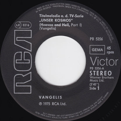 Vangelis : Titelmelodie Aus Der TV-Serie "Unser Kosmos" (7", Single)