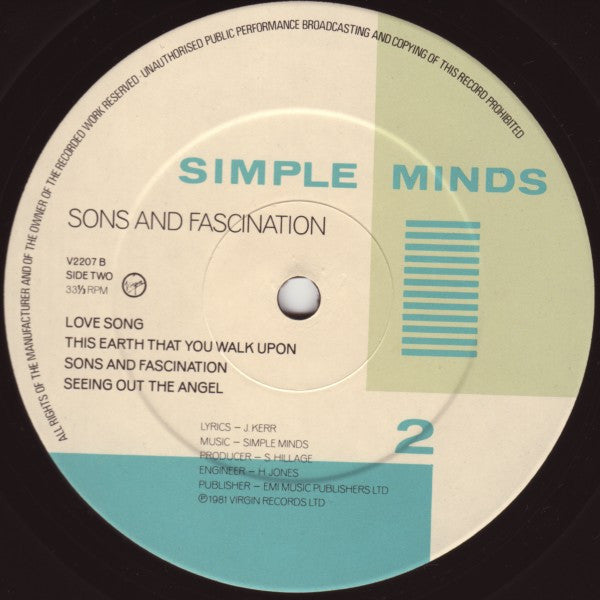 Simple Minds : Sons And Fascination (LP, Album)