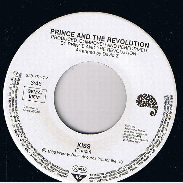 Prince And The Revolution : Kiss (7", Single)