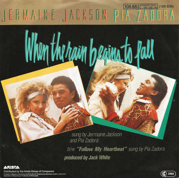 Jermaine Jackson, Pia Zadora : When The Rain Begins To Fall (7", Single)