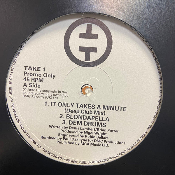 Take That : It Only Takes A Minute (12", Single, Promo)