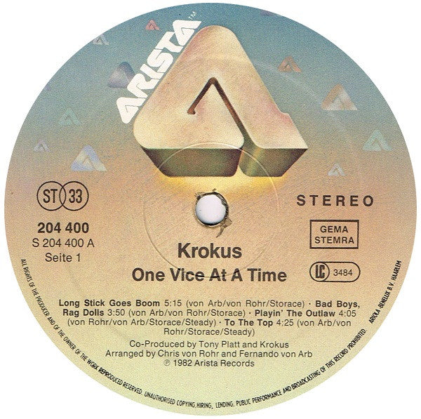 Krokus : One Vice At A Time (LP, Album)