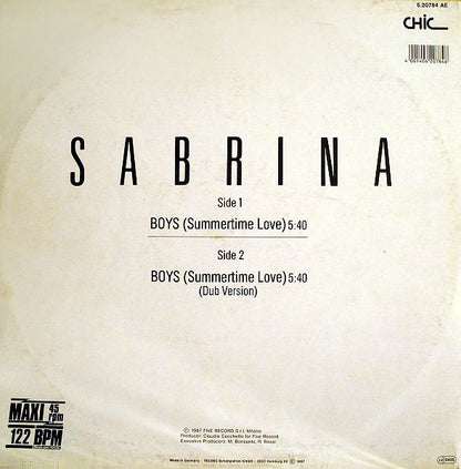 Sabrina : Boys (Summertime Love) (12", Maxi)