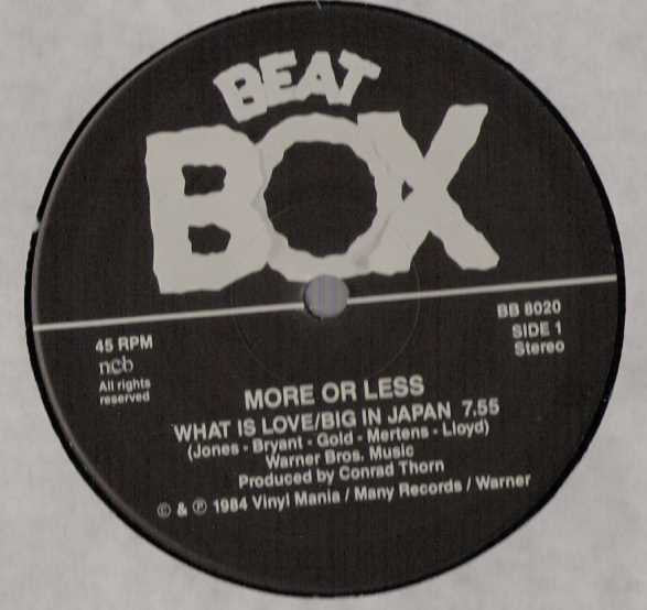 More Or Less : Medley: What Is Love / Big In Japan (12", Single)