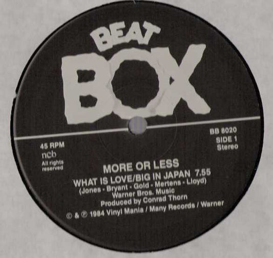 More Or Less : Medley: What Is Love / Big In Japan (12", Single)