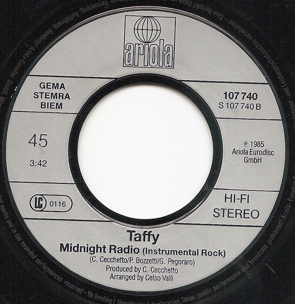 Taffy : I Love My Radio (Midnight Radio) (US-Remix) (7", Single)