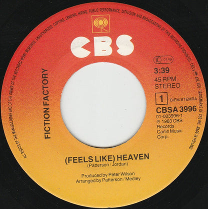 Fiction Factory : (Feels Like) Heaven (7", Single)