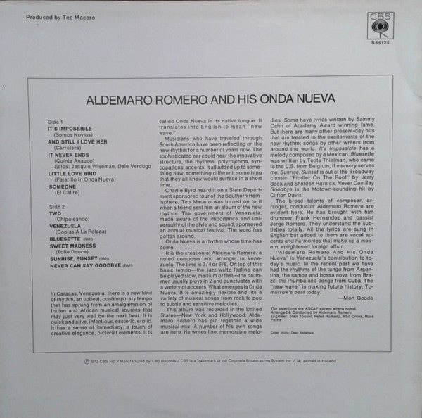 Aldemaro Romero And His Onda Nueva* : Aldemaro Romero And His Onda Nueva (LP, Album)