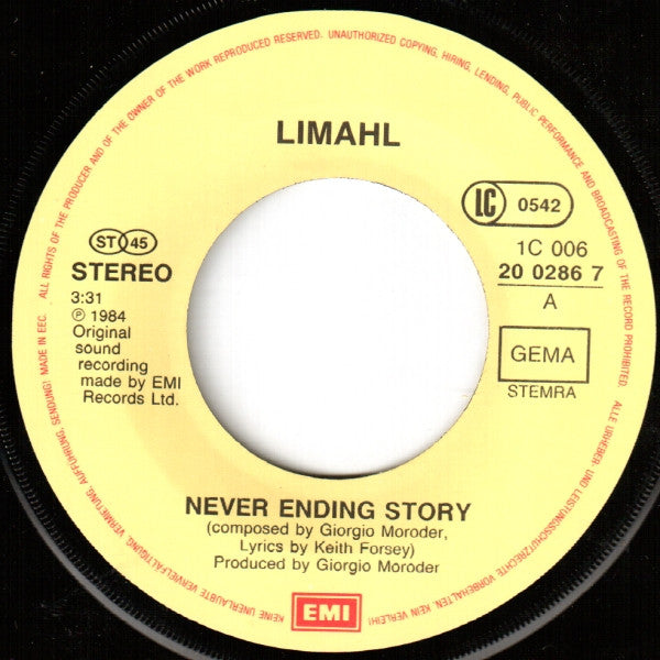 Limahl : The NeverEnding Story (7", Single)