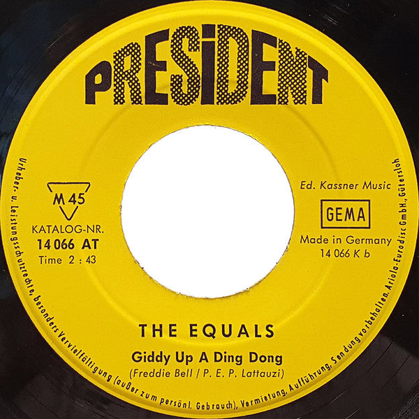 The Equals : Laurel And Hardy / Giddy Up A Ding Dong (7", Single, Mono)