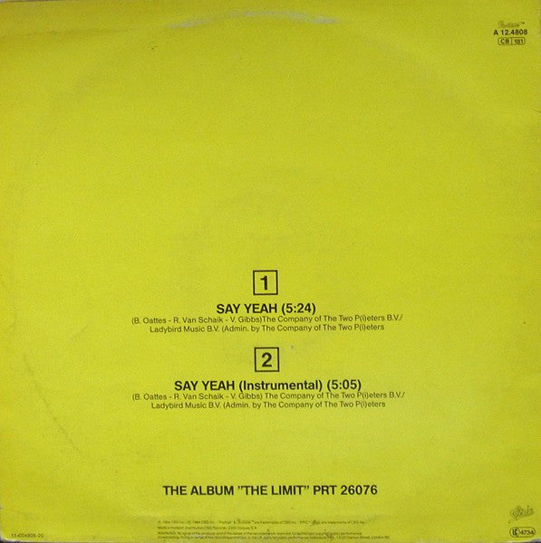 The Limit (2) : Say Yeah (Edit) (12", Maxi)