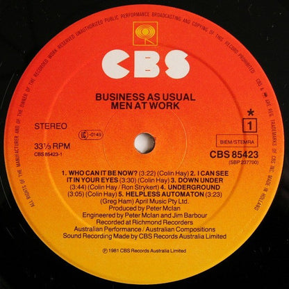 Men At Work : Business As Usual (LP, Album)