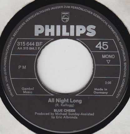 Blue Cheer : All Night Long (7", Mono)