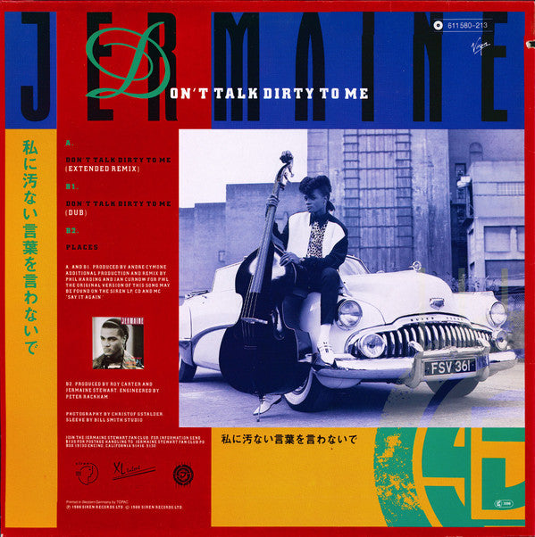 Jermaine Stewart : Don't Talk Dirty To Me (Extended Mix) (12", Single)