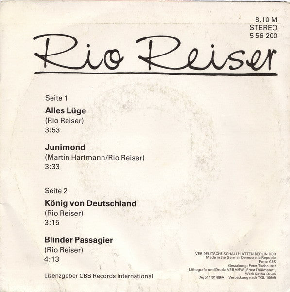 Rio Reiser : Rio Reiser (7", EP)