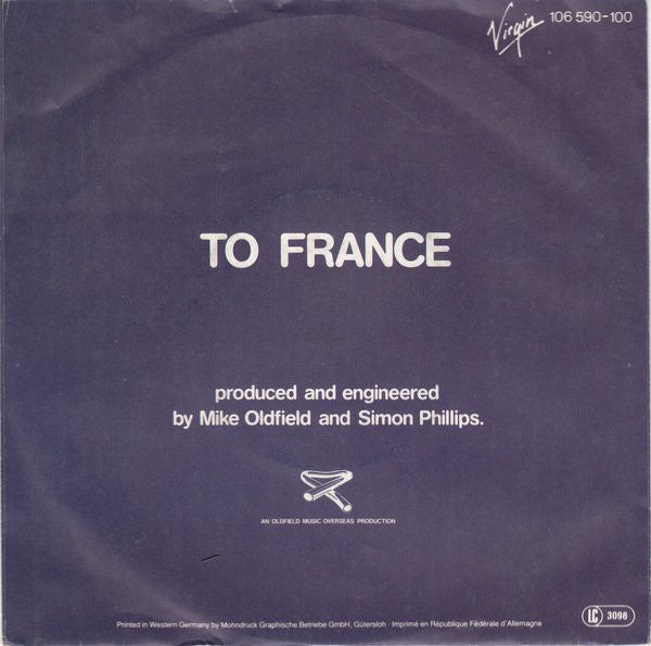 Mike Oldfield : To France (7", Single)