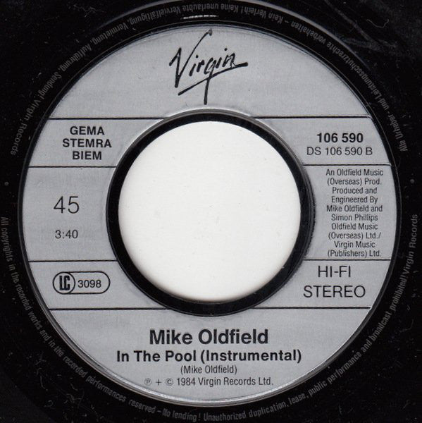 Mike Oldfield : To France (7", Single)