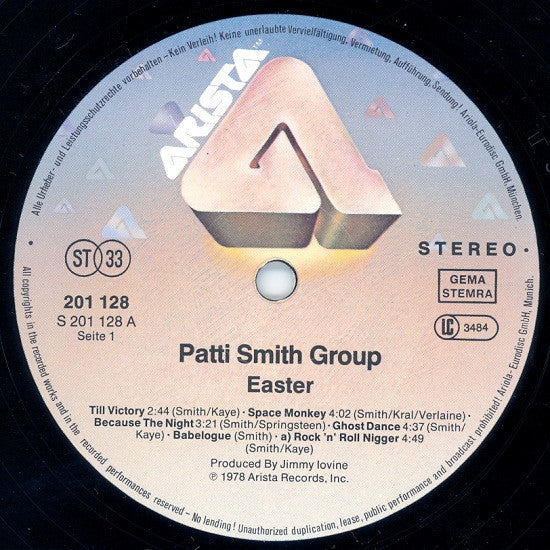 Patti Smith Group : Easter (LP, Album, RE)