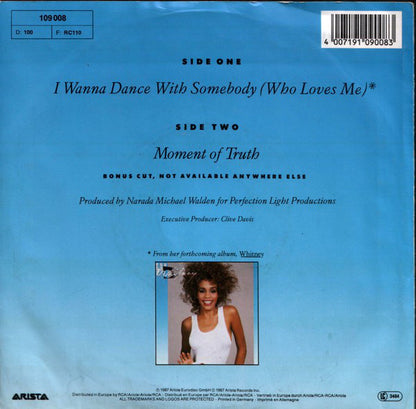 Whitney* : I Wanna Dance With Somebody (Who Loves Me) (7", Single, Mat)