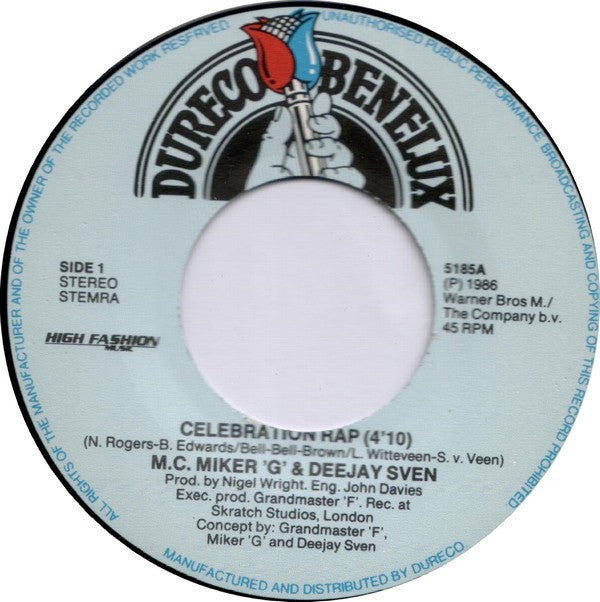 M.C. Miker "G" & Deejay Sven* : Celebration Rap (7", Single)