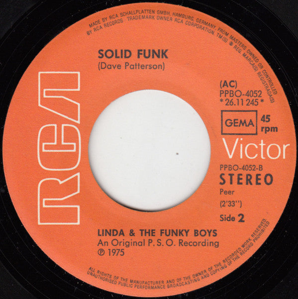 Linda & The Funky Boys* : Shame, Shame, Shame (7", Single)